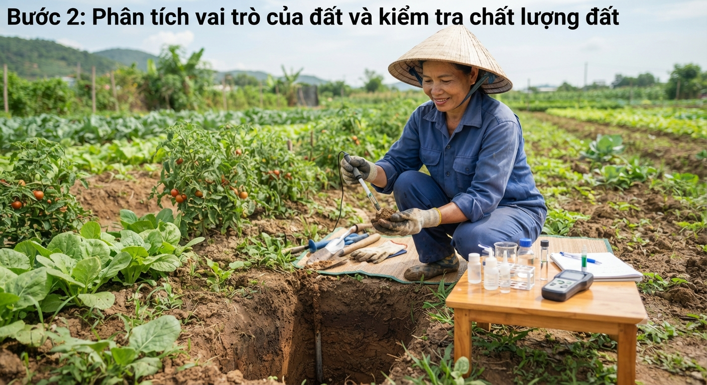 Bước 2: Phân tích vai trò của đất và kiểm tra chất lượng đất