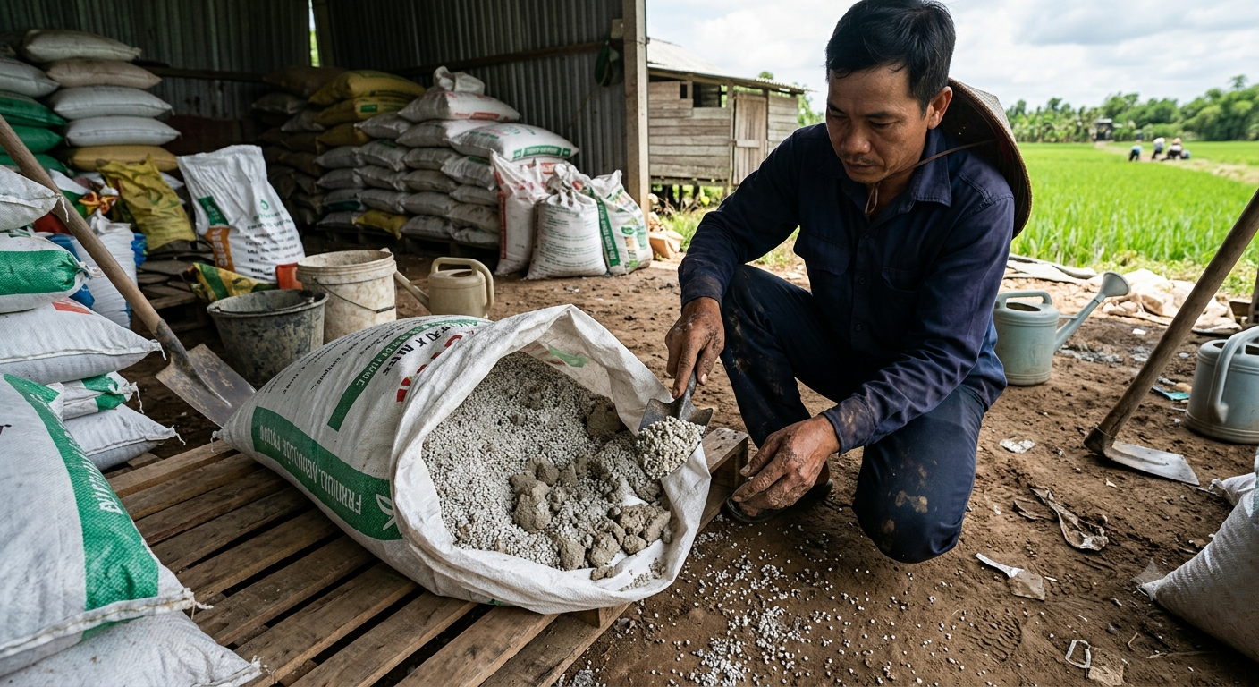 Thực trạng và nguyên nhân khiến phân bón dễ bị hút ẩm sau khi mở bao